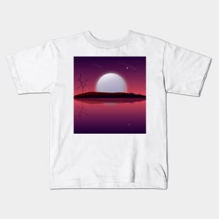 A Mystical Mysterious White Sunset Kids T-Shirt